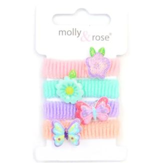 Flower & Butterfly Motif Ponios - Assorted Colours (1cm x 2cm)