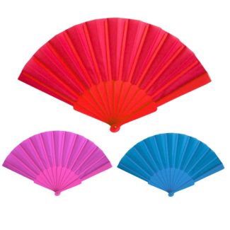 Folding Hand Fans - Assorted Colour (23cm)