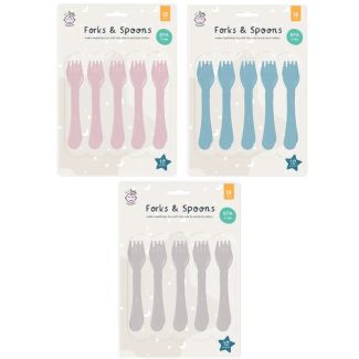 Fork and Spoon Set 10 Pack - Assorted Colours 