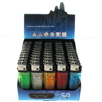 GSD Clear Disposable Lighters Assorted Colours