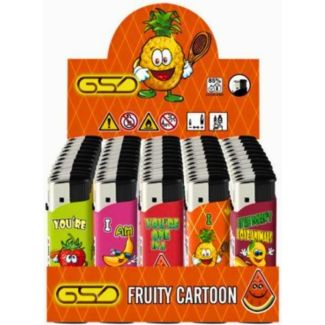 GSD Refillable Electronic Lighters - Fruity Cartoon (Assorted)