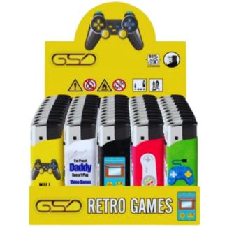 GSD Refillable Electronic Lighters - Retro Games (Assorted)