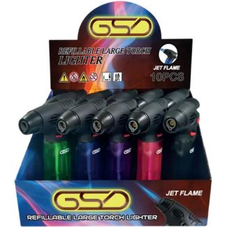 GSD Refillable Large Torch Jet Flame Lighters - Assorted 