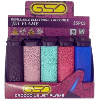 GSD Windproof Jet Flame Crocodile Lighters - Assorted 