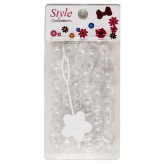 130pcs Clear Plastic Hair Braiding Beads - 8mm
