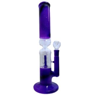 Percolator "Two Tone" Glass Waterpipe (14 inch) - Assorted Colours 