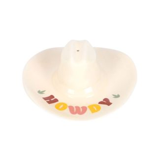 Howdy Cowboy Hat Ceramic Incense Stick Holder