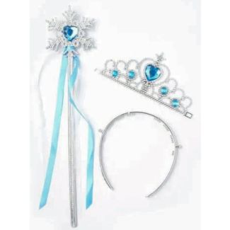 Ice Princess Snowflake Blue Wand and Tiara Set