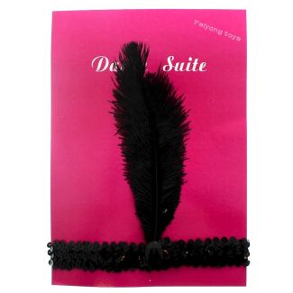 Charleston  Flapper Headpiece Black