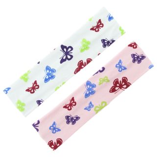 Girld Butterfly Print Bandeau Headbands - Assorted - 5cm