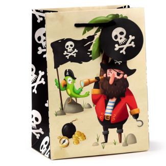 Kids Pirates Card Gift Bag - Medium - 32.5x26x12.5cm