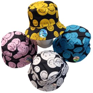 Kids Smiley Face Bucket Hat - Assorted Colours
