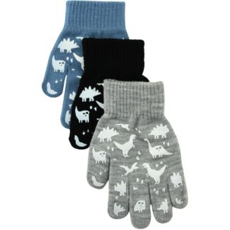 Kids Thermal Magic Gloves Dino Print Design - Assorted Colours