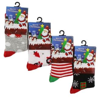 Ladies Cotton Rich Christmas Design Socks