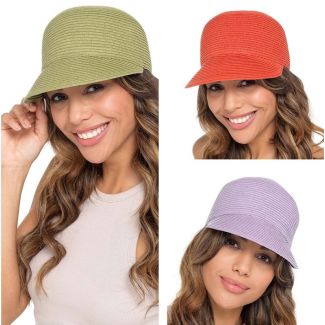Ladies Straw Baseball Cap - Assorted Sizes & Colours 