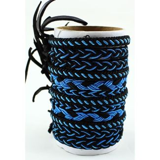 Leather Bracelets Black & Blue Design - Assorted (12 Pieces)