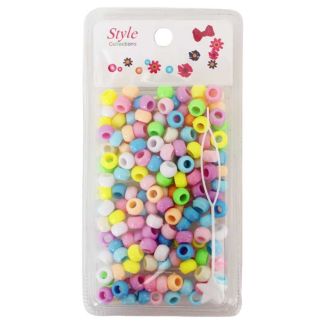130pcs Light Plastic Hair Braiding Beads - Assorted - 8mm