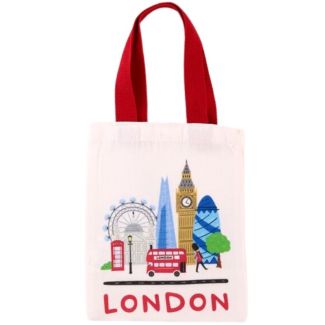 London Souvenir Design Reusable Tote Bag - Small