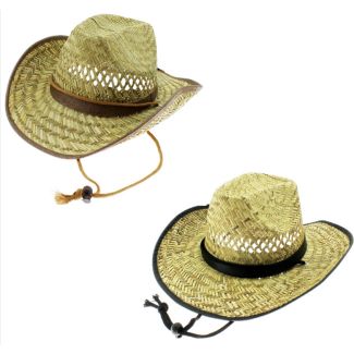 Adults 100% Rush Straw Cowboy Hat - Assorted Colours & Sizes