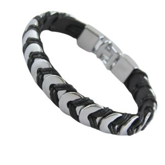 Men's Stainless Steel Plaited Rope Bracelet 