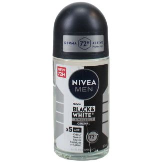 Nivea Men Roll On 72h Anti-Perspirant Deodorant 50ml - Black & White Original 