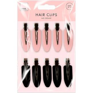 10pcs Pink & Black No Crease Hair Clips