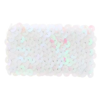 Pair Of Sequin Wide Wristbands (5cm) - White