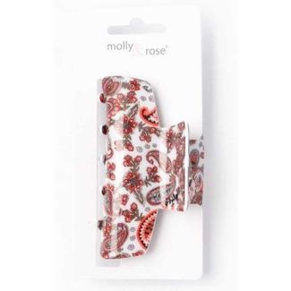 Paisley Print Acrylic Hair Clamps - Assorted - 8.5cm