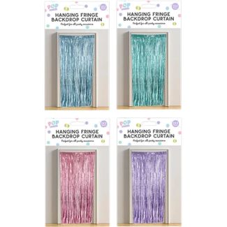 Pastel Hanging Metallic Fringe Backdrop Curtain