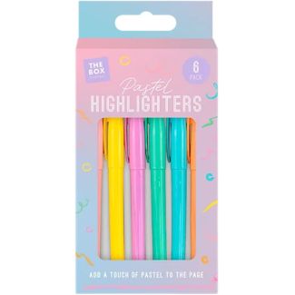 Pastel Highlighter Pens - Assorted (Pack of 6)