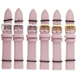 Pink Leather Watch Straps - 18mm