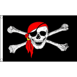 Pirate Skull With Bandana Jack Sparrow Flag - 5ft x 3ft