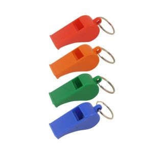 Plastic Whistles with Rings (5.5cm) 4 Assorted Colours