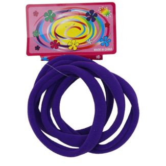 Soft Large Jersey Elastics (Card of 4) - Purple
