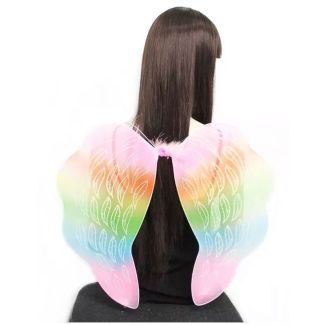 Rainbow Net Angel Wings With Glitter