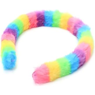 Rainbow Faux Fur Aliceband - 2cm Wide