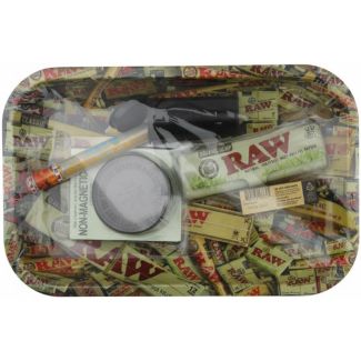 RAW 7pcs Metal Rolling Tray Smoking Gift Set