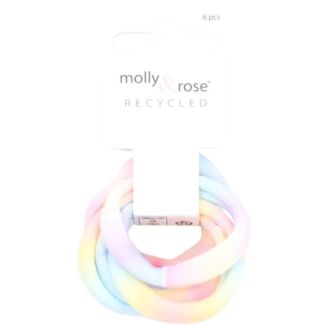 Recycled Jersey Hair Elastics – Pastel Rainbow Pack of 6