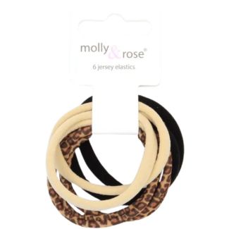 6pcs Animal Print Jersey Hair Elastics