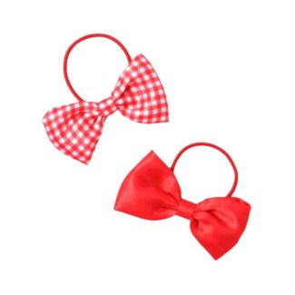 2pcs Red Hair Bow With Elastic - 8.5cm