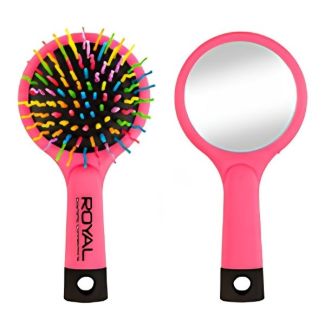 Royal Cosmetics Mini Detangle Hair Brush & Mirror - 16cm