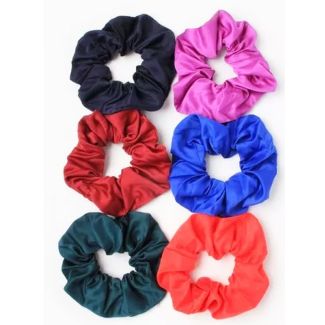 Satin Fabric Hair Scrunchies - School Assortment 