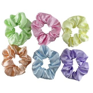 Pastel Satin Hair Scrunchies - Assorted 