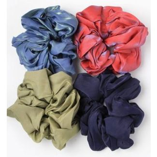 Satin Sheen Hair Scrunchies - Assorted - 12cm 