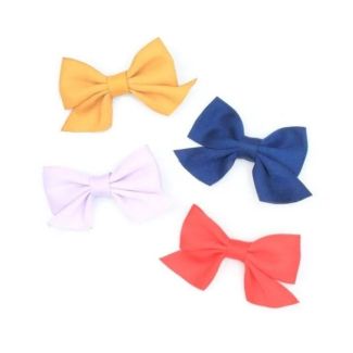 Satin Fabric Hair Bows with Beak Clips - Assorted - 6cm