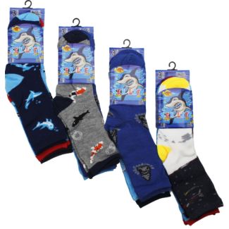 Boys Sea Life Design Ankle Socks Pack of 3 - Assorted (3-5 yrs)