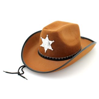 Sheriff's Cowboy Hat With Cord - Brown