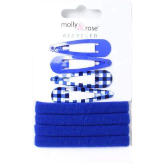 8pcs Royal Blue Jersey Hair Elastics and Sleepies Set