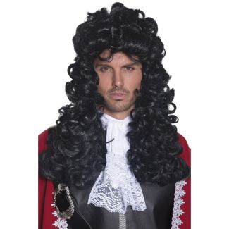 Long Pirate Captain Party Wig - Black