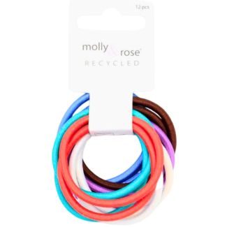 12pcs Bright Snag Free Hair Elastics - Assorted - 4mm x 4.5cm